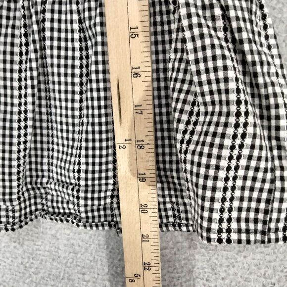 Madewell Crossover Peplum Top Wmns Sz XXS Black White Gingham Peplum Shrt Sleeve - Picture 5 of 12